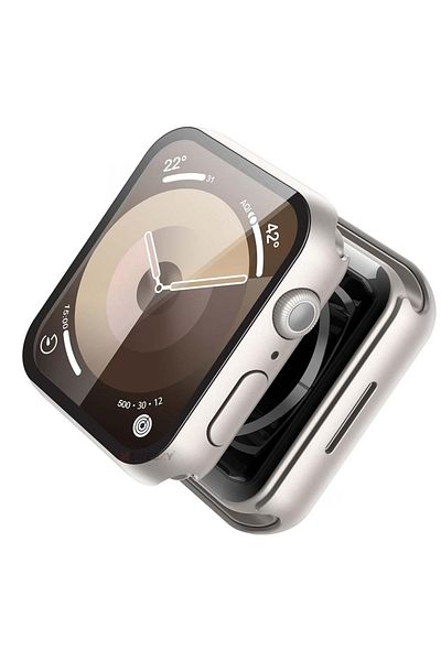 Sneezy Apple Watch Series 10 42mm Compatible Starlight 360 Degree Protection and Tempered Glass Screen Protector