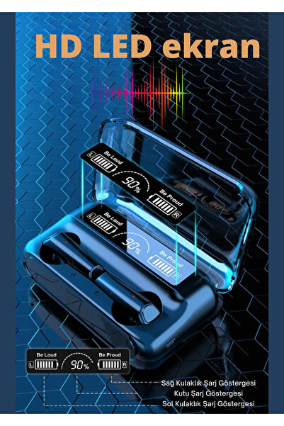 Teknoşık Kablosuz Bluetooth 5.2 Kulaklık | Powerbank Özellikli Kutu | Spor İç...