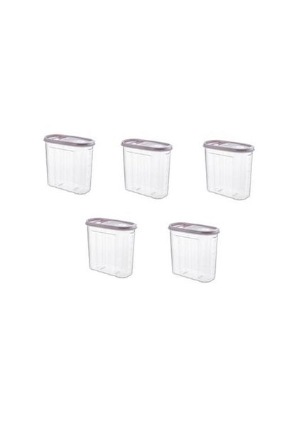 Tuffex Set 5 Cutii pentru alimente din plastic cu capac colorat, Tuffex, TP380