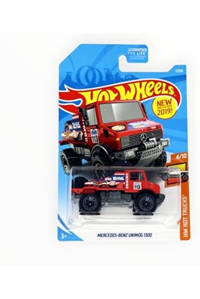 mattel Masinuta Hot Wheels, Mercedes-Benz Unimog 1300L, Colectia 2019, Rosu, 1:64