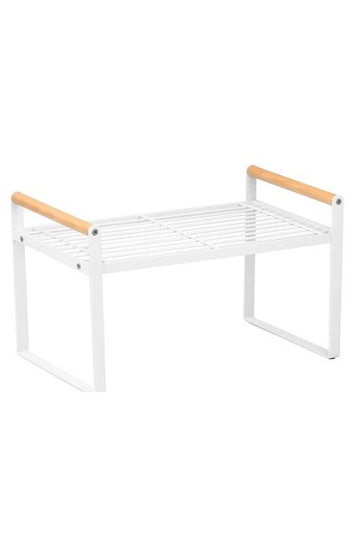 PUFO Multifunctional metal shelf for storage and organization in the kitchen or bathroom, 51 cm, white