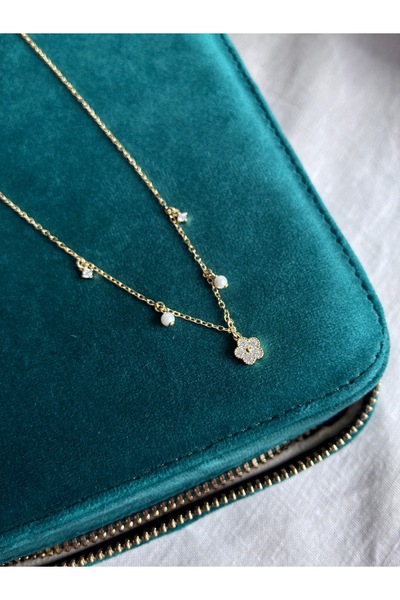 Miltonia 925s Çiçek İnci Charm Gümüş Kolye