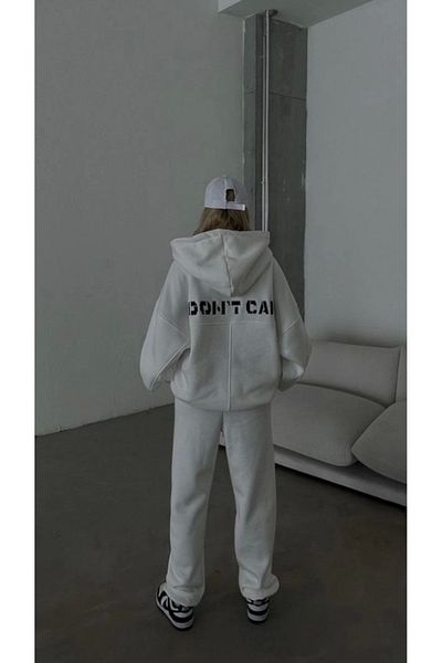 modamtn Embroidered Three Thread Sweat Suit - White