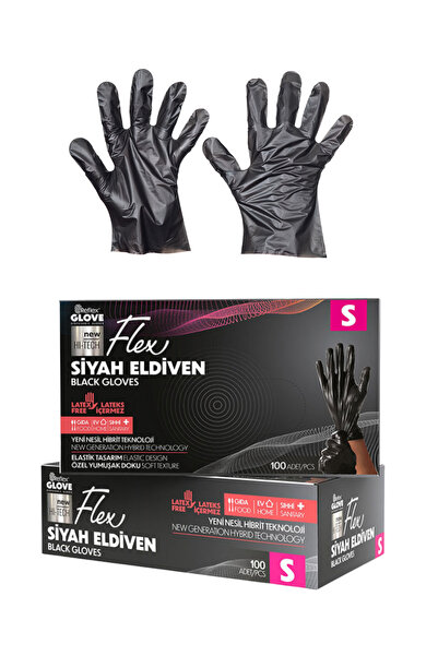 Reflex Flex Tpe Hibrit Pudrasız Siyah Eldiven S Beden