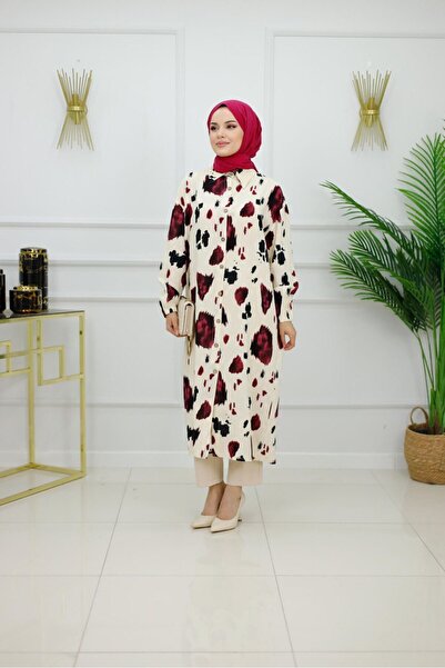 VALENS BOUTİQUE Piece Patterned Hijab Shirt Dress Enda