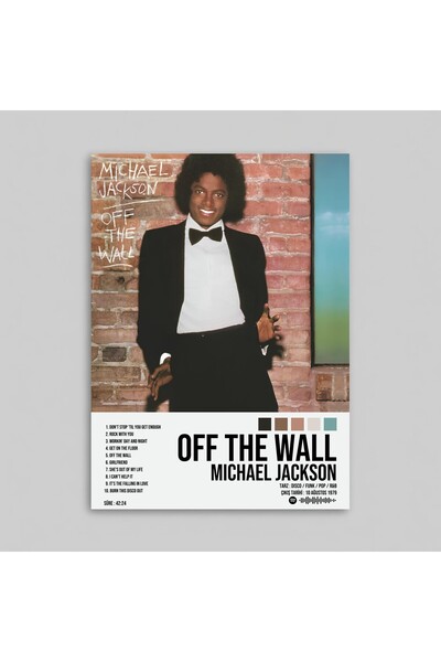 Orendart Michael Jackson - Off the Wall Albüm Spotify Çerçevesiz Tasarım Poster