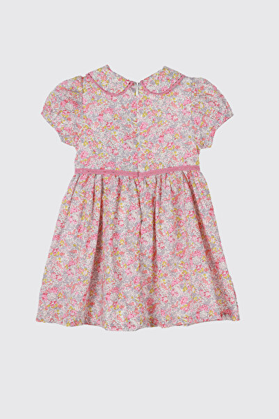Panço Liberty Kumaş Çiçek Desenli Kız Çocuk Elbise