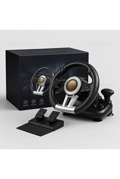 Voltico Direksiyon Seti – 270° Dönüş, Titreşimli Sürüş, Pedal & Vitesli – PS4, PS3, Xbox One/S/X ve PC