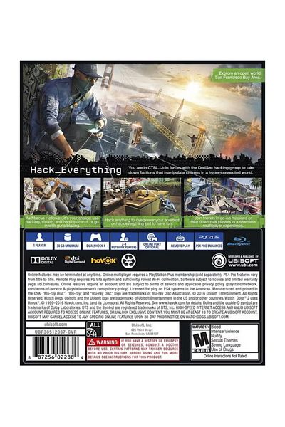 Ubisoft Watch Dogs 2 (Intl Version) Action & Shooter - PlayStation 4 (PS4)