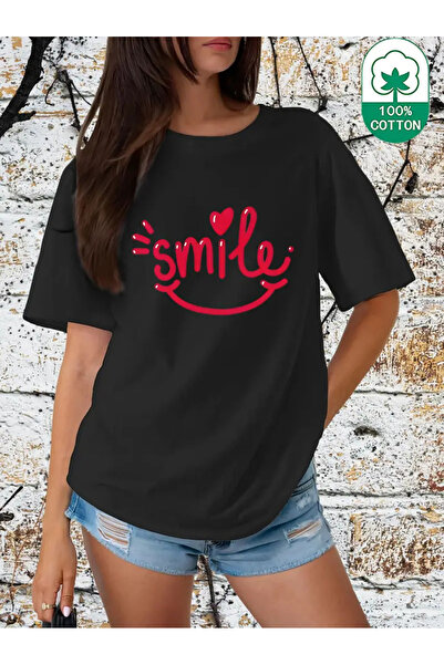 İSMTEXS تي شيرت من القطن الممشط مطبوع عليه حروف Basik بأكمام قصيرة للجنسين من...