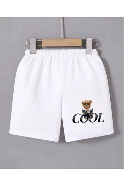 modamtn    Printed Mini Shorts with Elastic Waist - White