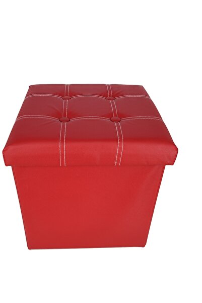 OEM Folding Ottoman with Storage Space, 38x38x38 cm, Grunberg TB54 (Red)