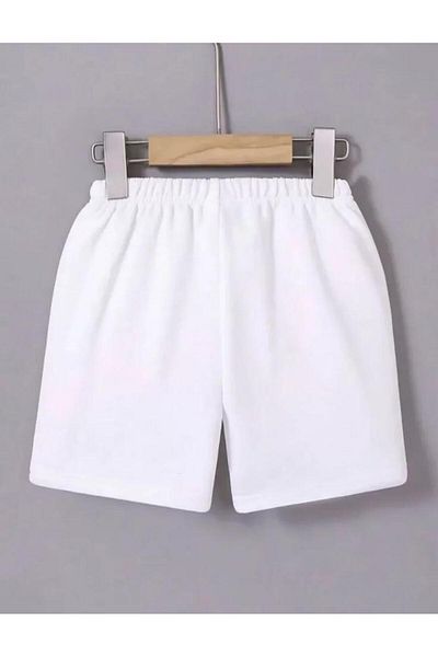 modamtn    Printed Mini Shorts with Elastic Waist - White