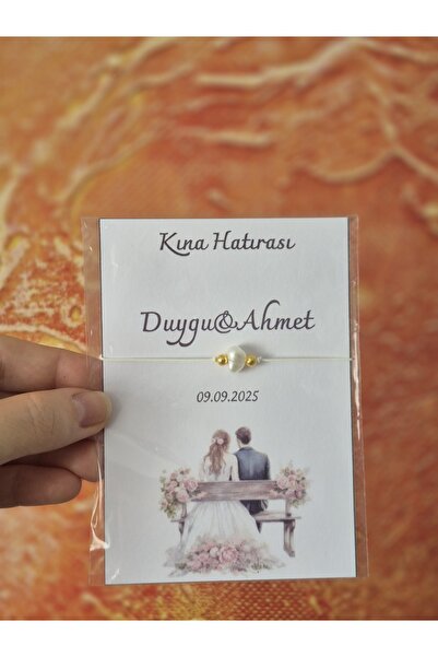SEMOLİNA Söz, Nişan, Kına, Nikah, Düğün için İnci Şans Bilekliği ve İsme özel...