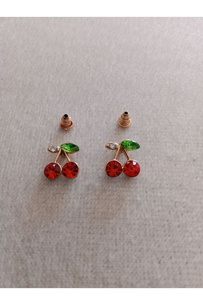 Pervin Ablacım Cherry Stud Earrings Steel