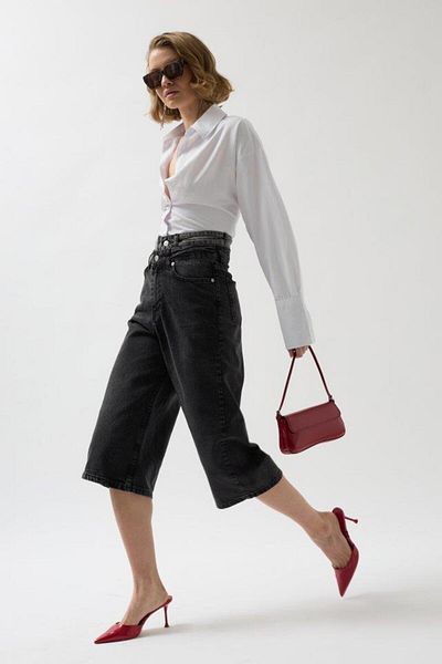 modamtn    Double Belt Bermuda Denim Shorts