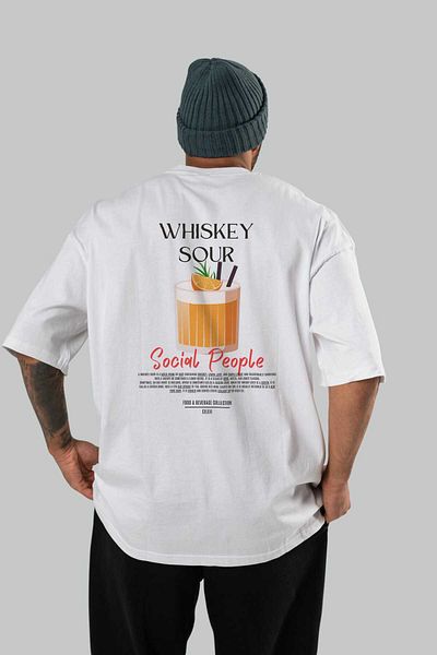 Ankhises Whiskey Sour Cocktail Printed Oversize T-Shirt Men Women 100% Cotton Crew Neck Tshirt