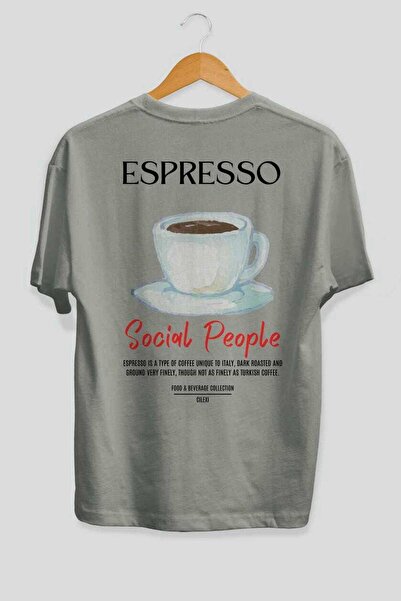 Ankhises Espresso Cocktail Printed Oversize T-shirt Ανδρικό Γυναικείο 100% βαμβακερό μπλουζάκι με λαιμόκοψη