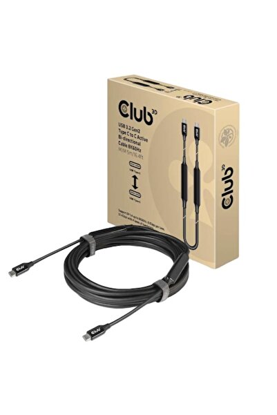 Club 3D Club3D USB3.2 Gen2 Type-C към C Активен Кабел 8K60Hz M/M 5m Черен