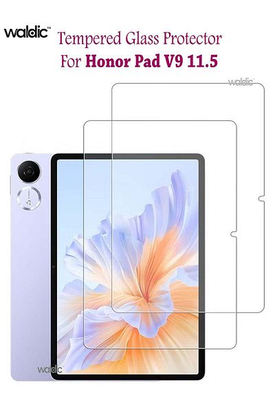 waldic 2 Pack Honor Pad V9 11.5 Tempered Glass Screen Protector HD Scratch Resistant Bubble-Free Easy Insta
