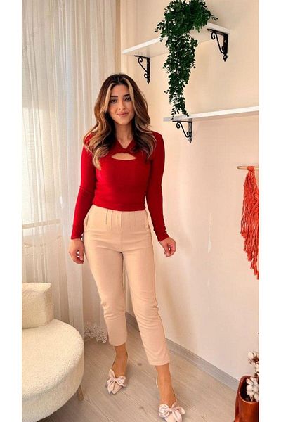 modamtn Women &Apos; S Top Sitting Leg Ends on the Ankle Atlas Fabric Trouser 36 (S) - 48 (4XL)