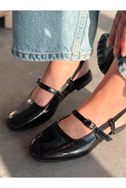 I Love Shoes Minor Rugan Siyah Bant Detaylı Mary Jane
