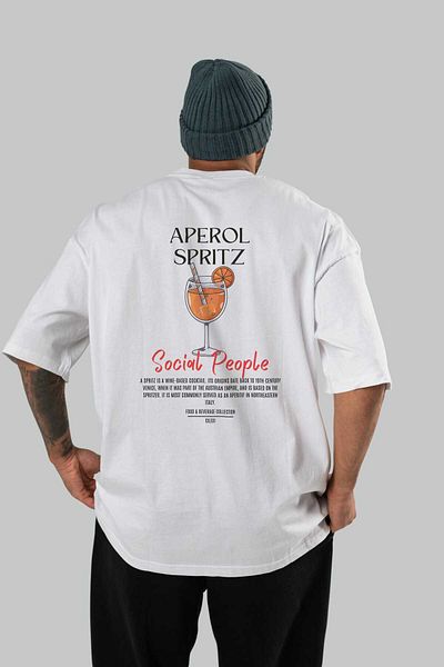 Ankhises Aperol Sprıtz Cocktail Printed Oversize T-Shirt Men Women 100% Cotton Crew Neck T-Shirt
