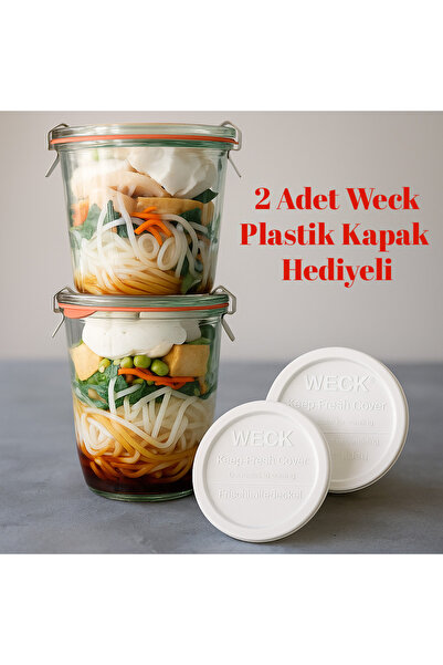 Weck 580 Ml Mold Set ( 2 Adet ) Plastik Kapak Hediyeli