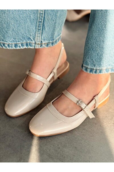 I Love Shoes Minor Patent Leather Beige Tape Detailed Mary Jane