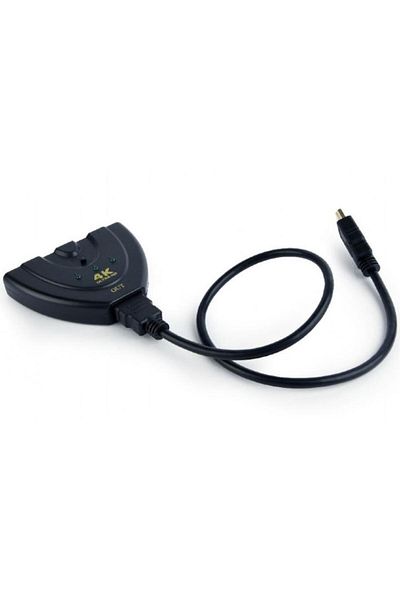 Gembird Video Cable Switch 3 x HDMI (M) to HDMI (T), 0.5m, max resolution 4K UHD at 60 Hz