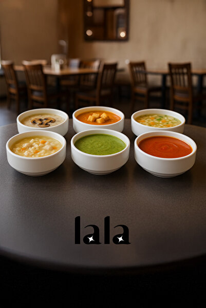 Lala Mutfak Joker Soup Bowl Set of 6 – 12cm Deep Bowl | Diner Type, White, Shatter Resistant