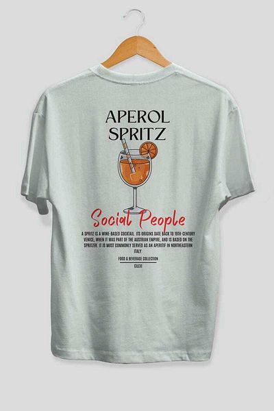 Ankhises Aperol Sprıtz Cocktail Printed Oversize T-Shirt Men Women 100% Cotton Crew Neck T-Shirt