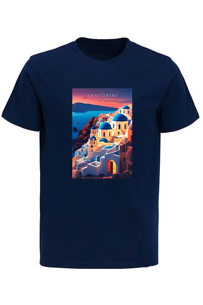 Efendioğlu Design памучна тениска с лого Santorini Greece Athens Σαντορίνη щампа