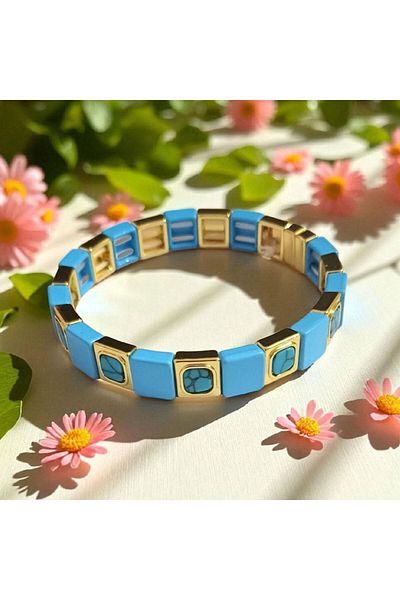 AKSESUARIM Women's Porcelain Rubber Thread Bracelet