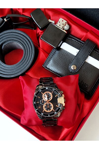 arpat time saat aksesuar 4 PARÇA ERKEK SAAT SETİ ; SAAT, KEMER, CÜZDAN, ÇAKMAK