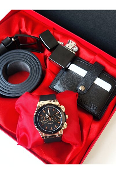 arpat time saat aksesuar 4 PARÇA ERKEK SAAT SETİ ; SAAT, KEMER, CÜZDAN, ÇAKMAK