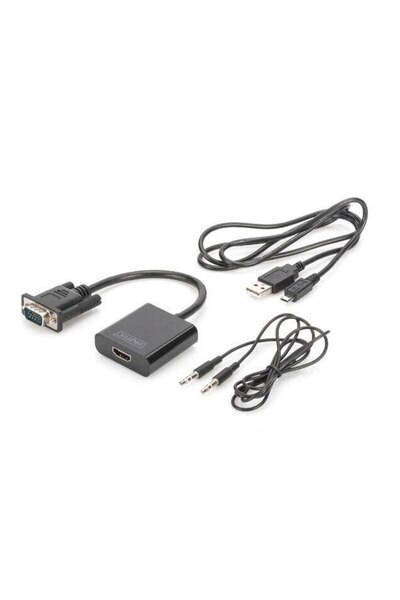 Digitus Convertor activ VGA + audio la HDMI cu cablu,