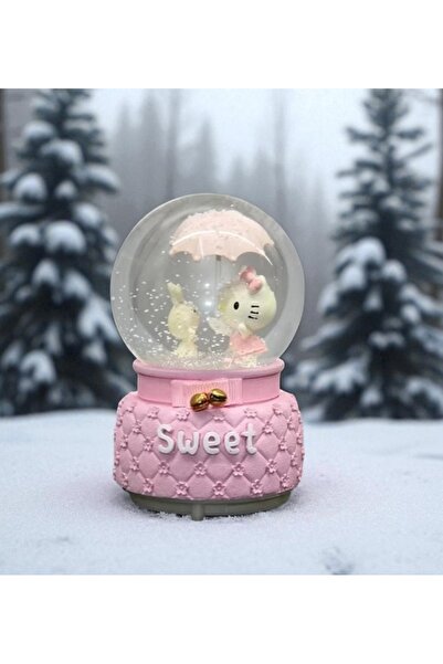 Kuzey Tacı Hello Kitty İçi Dönmeli Püskürtmeli Işıklı Müzikli Kar Küresi Büyü...