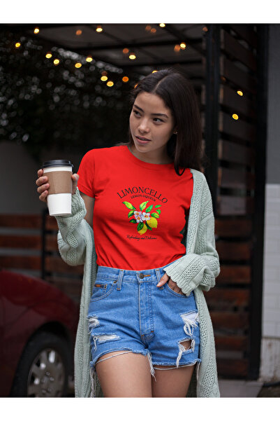 Butik تي شيرت نسائي متعدد الألوان مطبوع عليه ليمونتشيلو، 100% قطن، مقاس عادي،...