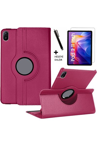 m.tk moveteck حافظة تابلت Xiaomi Redmi Pad 2 مقاس 11 بوصة 2025، غطاء جلدي دوار 360 درجة مع واقي شاشة ومجموعة قلم
