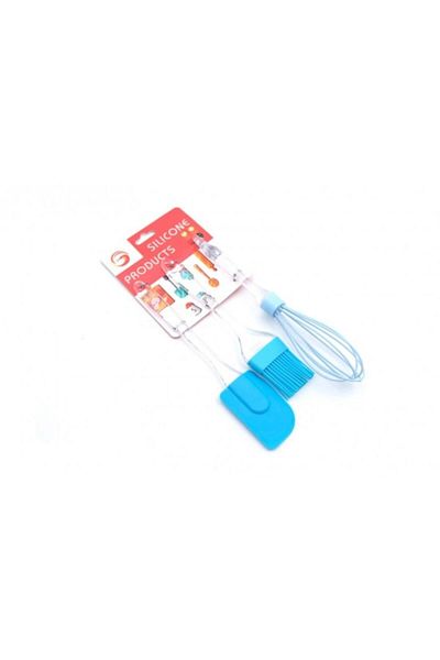 Blusmart Set 3 kitchen utensils: spatula, brush, and whisk