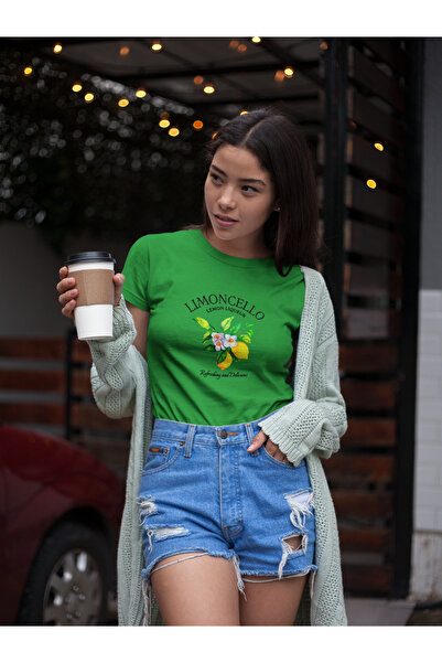 Butik تي شيرت نسائي متعدد الألوان مطبوع عليه ليمونتشيلو، 100% قطن، مقاس عادي،...