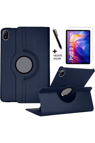 m.tk moveteck حافظة تابلت Xiaomi Redmi Pad 2 مقاس 11 بوصة 2025، غطاء جلدي دوار 360 درجة مع واقي شاشة ومجموعة قلم