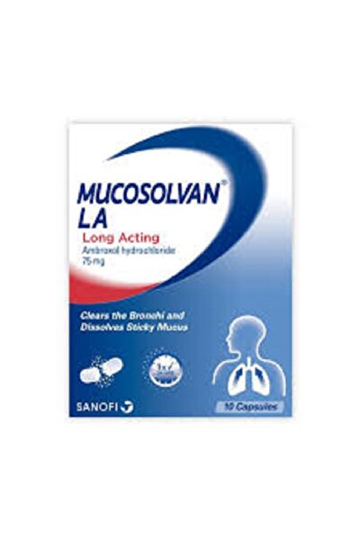 Sanofi Aventis Mucosolvan LA 75mg 10capsules ميكوسولفان ممتد المفعول 75 مجم 1...