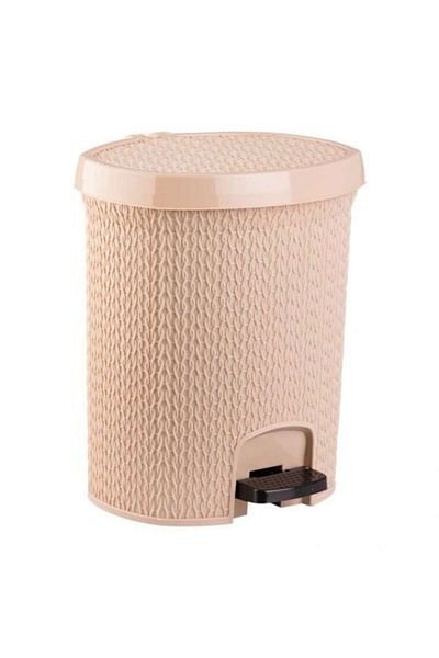 OEM Cos de gunoi cu pedala din plastic, Capacitate 15 Litri, Myhomes, Bej