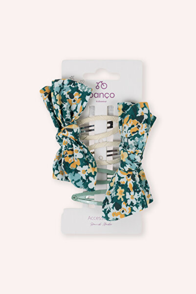 Panço Kız Bebek Çiçek Desenli Toka Seti