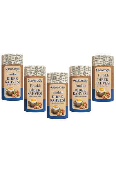 Hepyek Şekeroğlu Dibek Coffee with Hazelnuts Set of 5 – Traditional Taste, Hazelnut Flavored (5X200G)