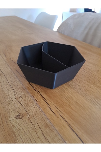 GÜÇLÜKOL Double Compartment Snack Bowl | Practical Shell Nut Plate | Stylish Presentation Container