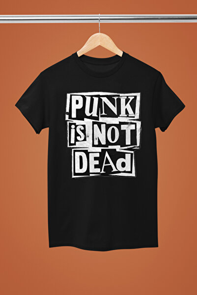MAGORS تيشيرت روك من القطن بأكمام قصيرة مطبوع عليه PUNK IS NOT DEAD