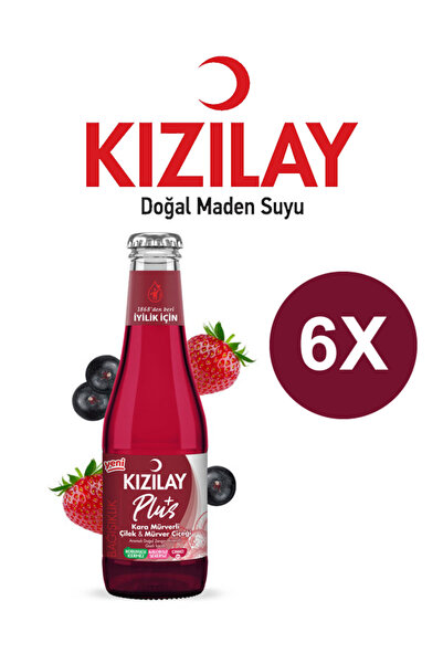 Magika Design Kızılay Plus Karamürver Çiçeği ve Çilek Aromalı Maden Suyu 200 ML x 6 Adet